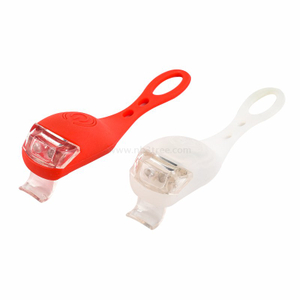 2 LED High Power Bicycle Light Silicone Front By CR2032 Battery Operated