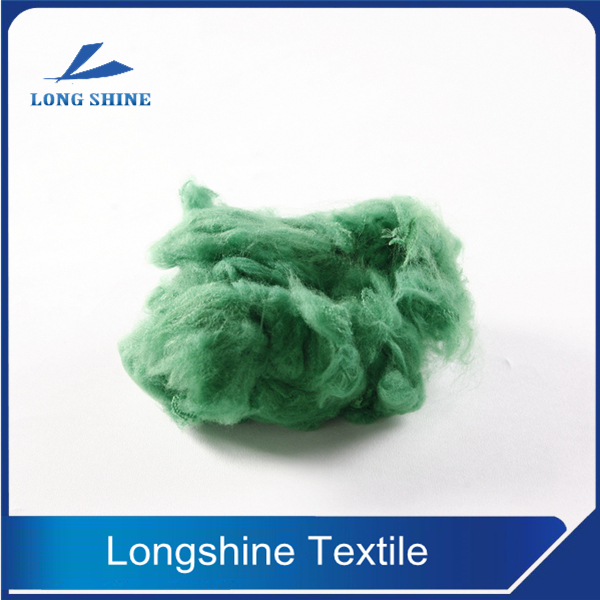Solid Green Dope Dyed Polyester Staple Fiber