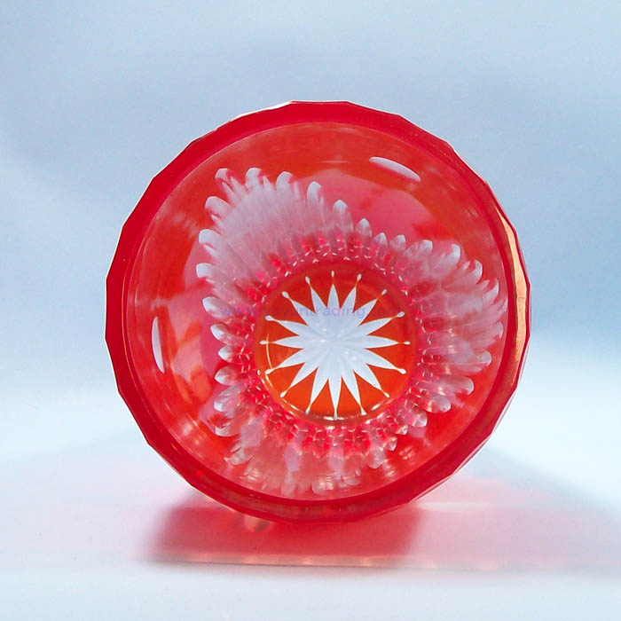 hot selling hand engraved red artificial glass vases