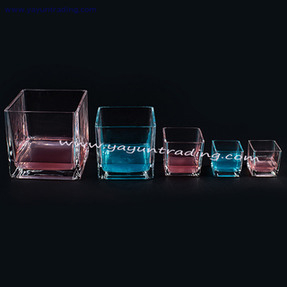 2019 Trendy Exquisite Clear Square Series Glass Candle Jar