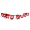  popular 8pcs glass bowl set Amber Color glass tea cup set