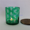 Australian style oval dot hand engraved cylinder glass candle jar