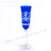 hand cut set 6 colored champagne flute