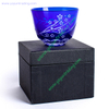 Overlay Cobalt Blue Cut To Clear Shot Glass Tea Cup Mini Glass Bowl for Drinking And Decoration 