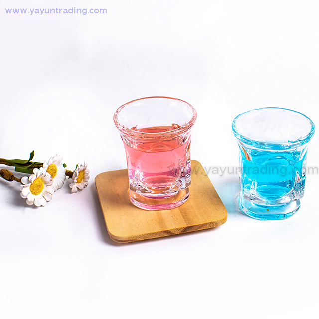 Mini Round Mouth Square Clear Glass Cup for Drinking White Wine And Whiskey