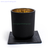 Classical Matte Black Glass Candle Holder with Gift Box Packing