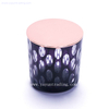 hand cut curved bottom glass candle holder with purple color