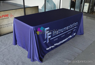 Print Display Table Cloth Display Banner Dye Sublimation LOGO Quality Table Cover No Wrinkle Exhibition Table Banner 6FT/8FT Polyester Trade Show Display Table Cloth