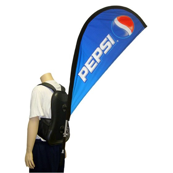 Walking Billboard Backpack Beach Flying Flag Banner, Custom Outdoor Double side Digital Print Walking Advertising Backpack