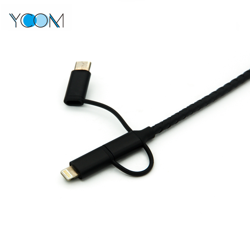 3 in 1 USB Cable for Type C, Micro and Lightning