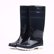 Navy blue color shiny pvc rain boots for men