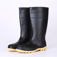 Black upper nitrile sole mens pvc safety rain boots