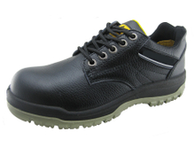 Genuine leather PU injection construction worker safety shoes