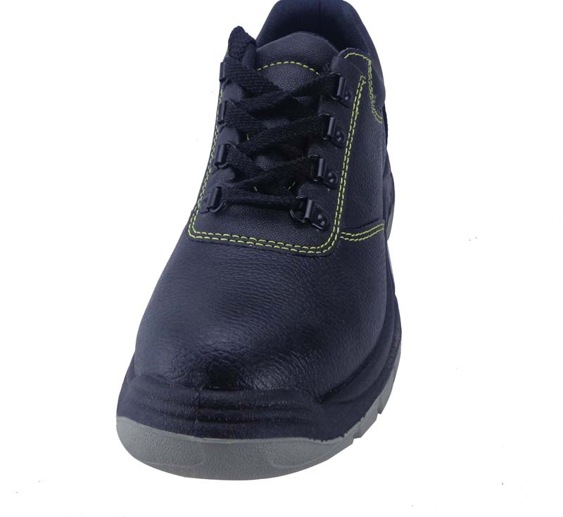 Green color stitching leather upper PU sole safety shoes for men