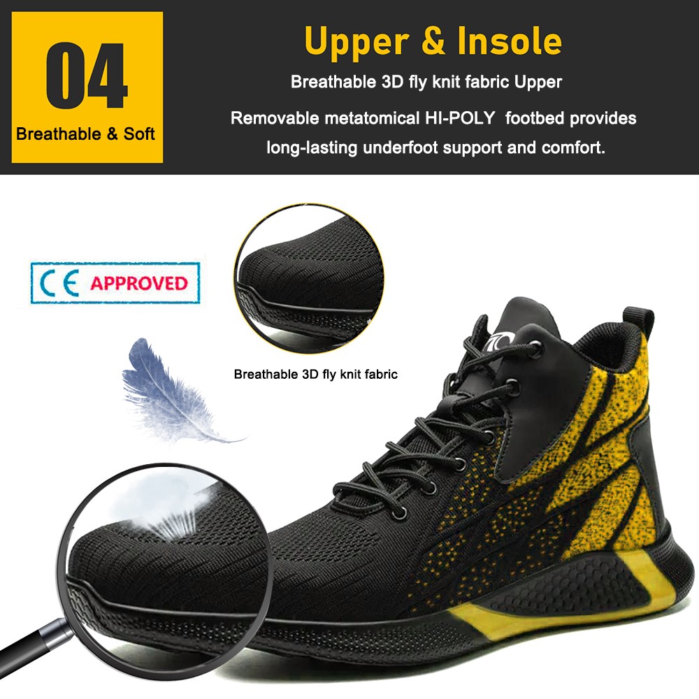 Comfortable Light Weight Fashion Sports Safety Shoes Steel Toe 