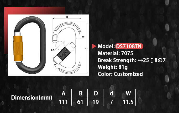 DS7108TN Clip de presi&oacute;n de mosquet&oacute;n de aluminio, Clip de presi&oacute;n de mosquet&oacute;n de aluminio - Dawson Group Ltd. - Fabricante, proveedor, f&aacute;brica de China
