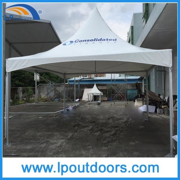 户外高顶铝框白色 PVC 天棚弹簧顶部活动帐篷