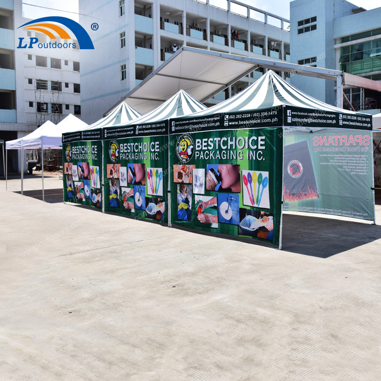 Tienda de campaña de aluminio personalizada con dosel publicitario de 3x3m para feria profesional