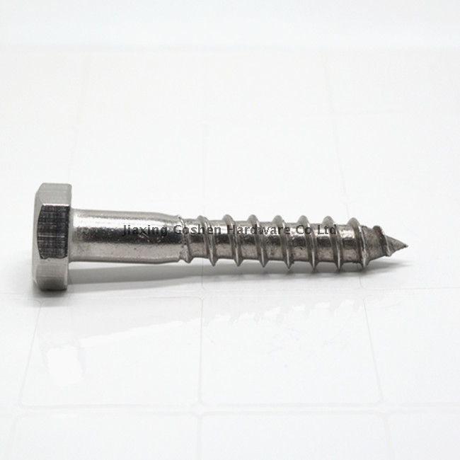 Tornillo de madera de cabeza hexadecimal SS316 DIN571 Métrica 