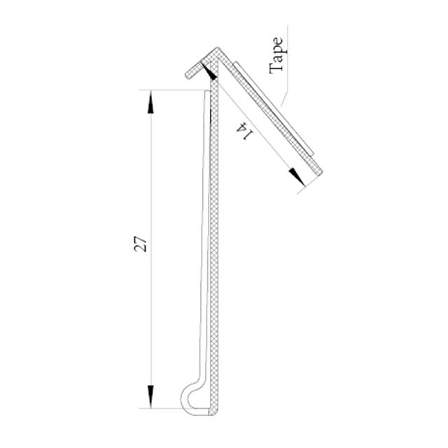 Angled Adhesive Economy Shelf Label Holder H27mm DS010