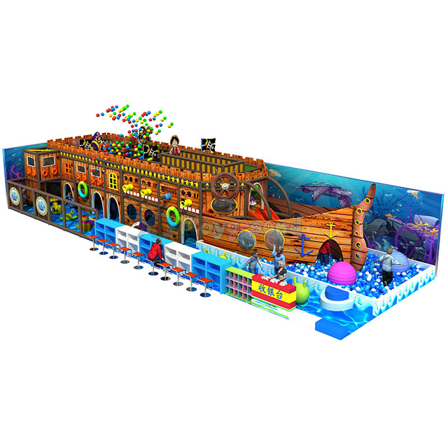 Pirate Ship Themed Children Soft Indoor Playground Equipment with Ball Pit