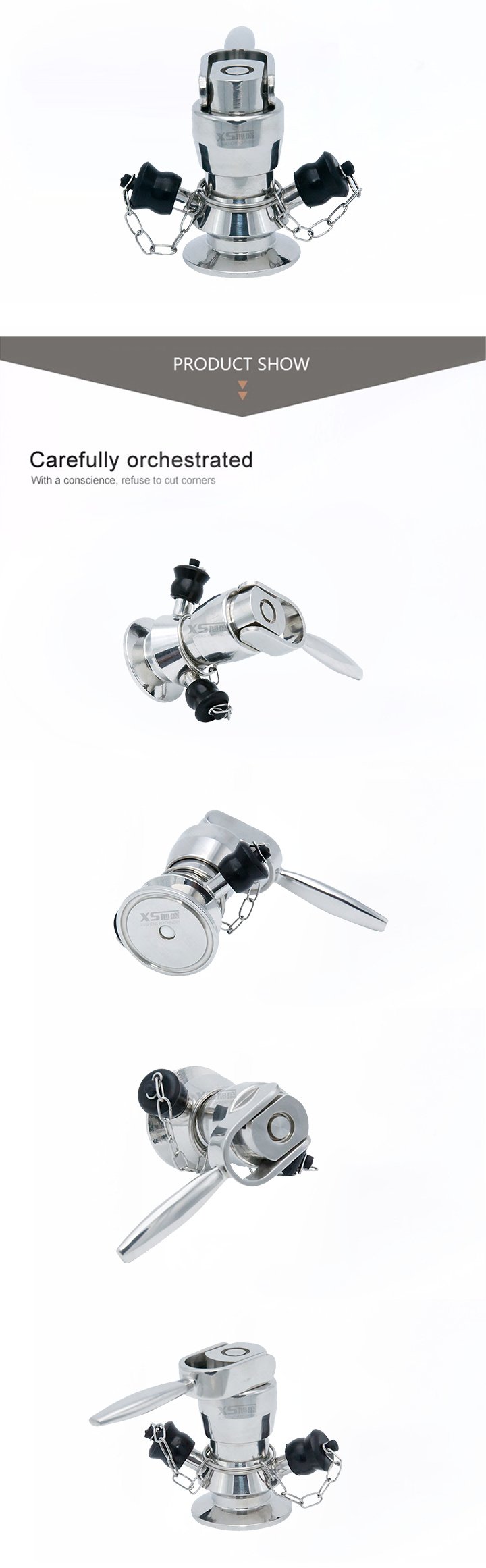 Клапан для асептического отбора проб пищевых продуктов SS316L с поворотной ручкой