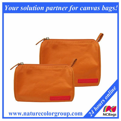 Orange Cosmetic Pouch Bags Nylon