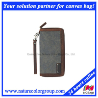 Mens Retro Canvas Vertical Wallet with Sling