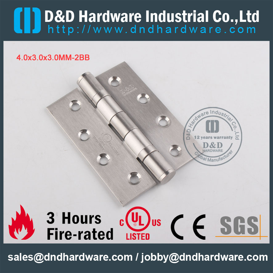 D & D Hardware-UL inoxidável 4x3x3-2BB porta de aço DDSS001 dobradiça