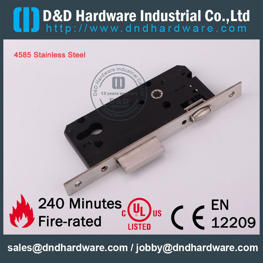 D & D Hardware-Europa Mercado SS304 Roller Mortise Door Lock DDML017