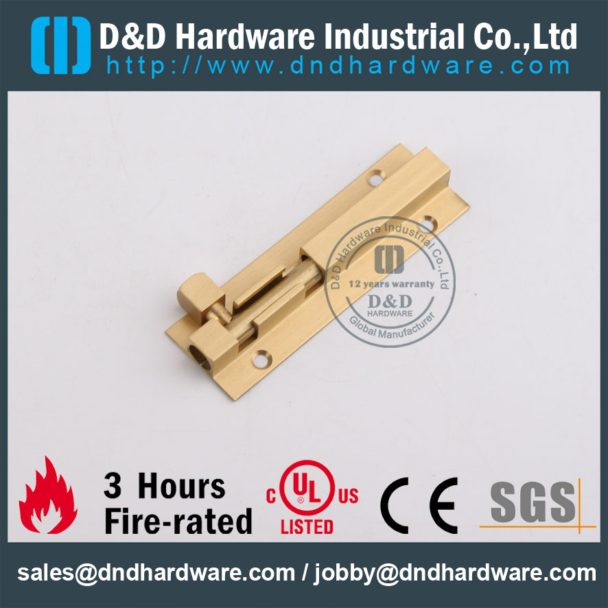 D & D Hardware-Square Tipo Porta Montagem Latão Parafuso DDDB016