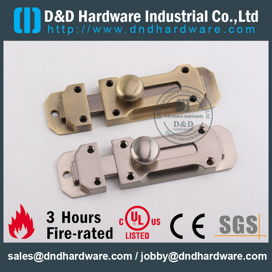 金属门用锌合金铸造仿古黄铜平门螺栓-DDDB025