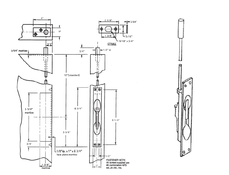 A instalação do hardware da porta Bolt-D & D