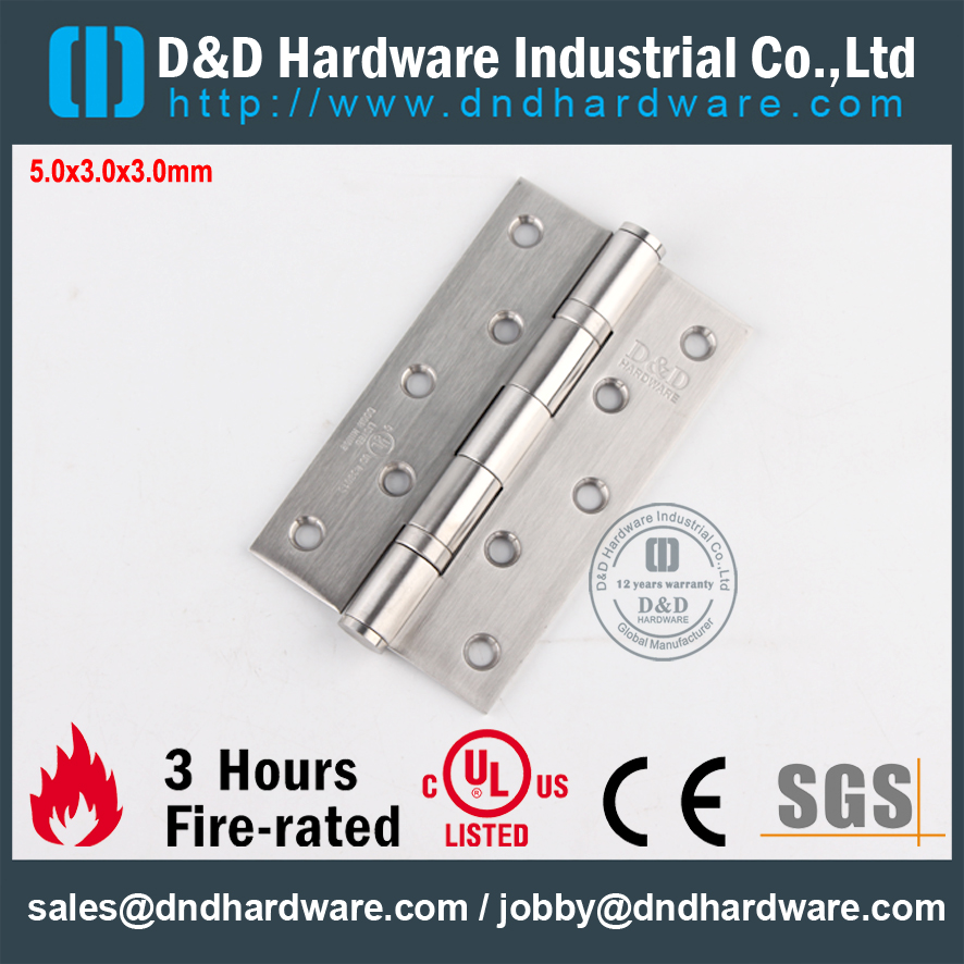 SS304 Bisagra UL resistente al fuego 2BB para puerta de oficina-DDSS005-FR-5x3x3.0mm