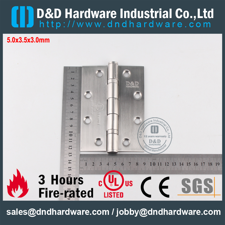 Fire nominal de hardware de dobradiça de porta-d & d