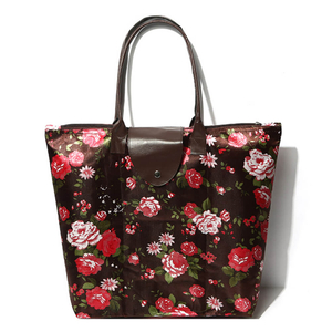 Floral vintage foldable Polyester 600D Shopping Bag