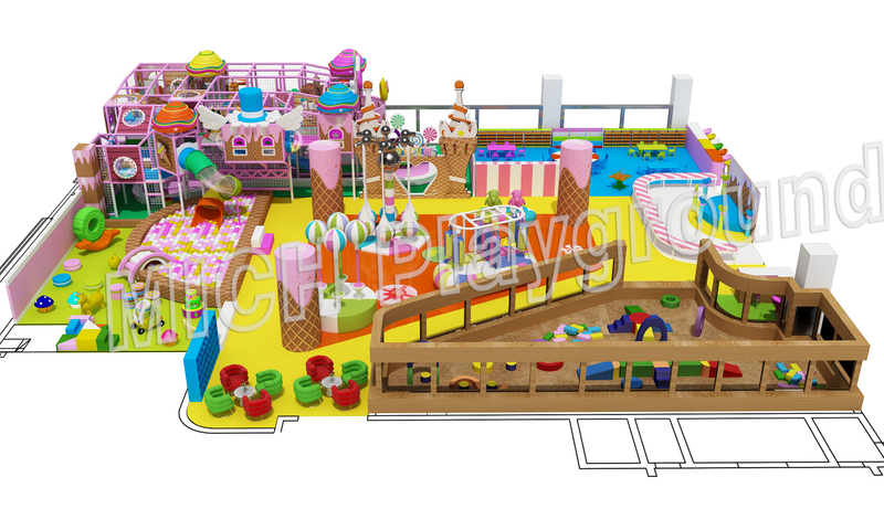 Tema Candy Criança Criança Indoor Soft Play Area
