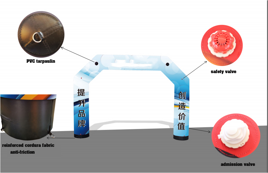 Outdoor Decoration Inflatable Finish Line Entrance Arch Welcome Inflatable Arch Gate with Air Blower