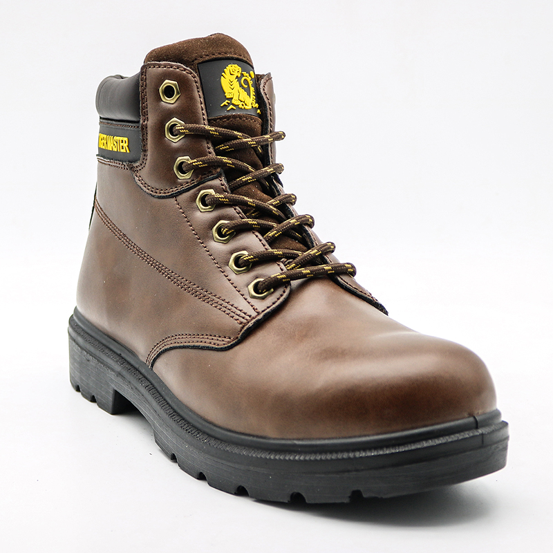 6 inch brown non-slip steel toe anti puncture safety boots for sale