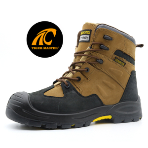 6 Inch Heat Resistance Rubber Sole Anti Puncture Steel Toe Safety Boots For Men