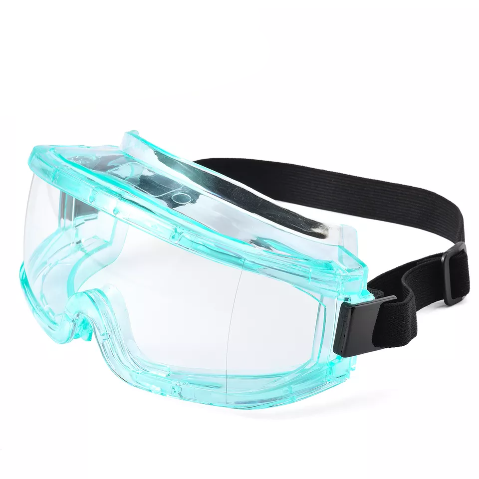 Clear PC Lens Over Glasses Design Anti Fog Anti Scratch Safety Glasses with Elastic Head Band
