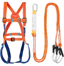 Outdoor Fall Protection Full Body Safety Harness with Shock Absorber Lanyard