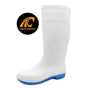 Waterproof Anti Slip Non Safety White Pvc Rain Boots 