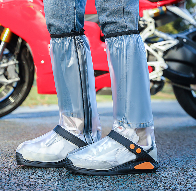 40 Cm Transparent Waterproof Motorcycle PVC Rain Shoes Cover With Zipper