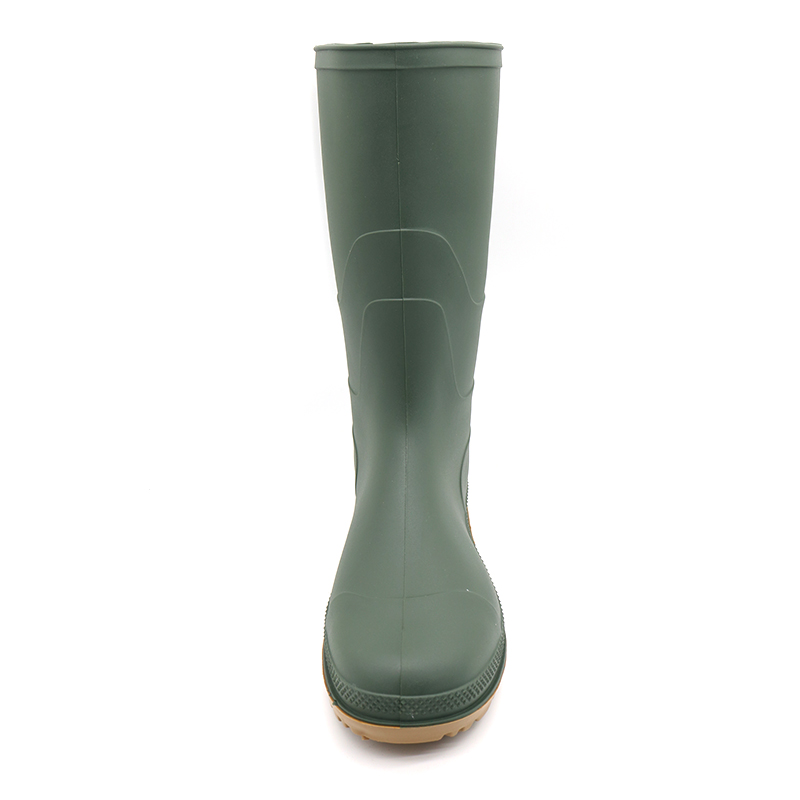 Waterproof Non-slip Green PVC Rain Boots for Garden Farming