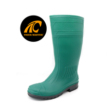 Green PVC Safety Rain Gumboots with Steel Toe