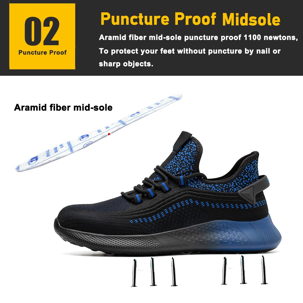 Comfortable Anti Puncture Steel Toe Safety Sneakers