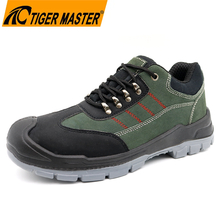Green Suede Leather Anti-puncture Men Safety Shoes with Steel Toe