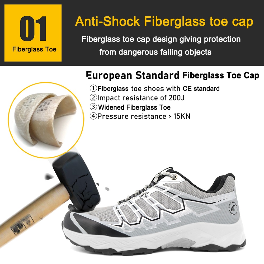 Fiberglass Toe Workshop Safety Shoes for Men