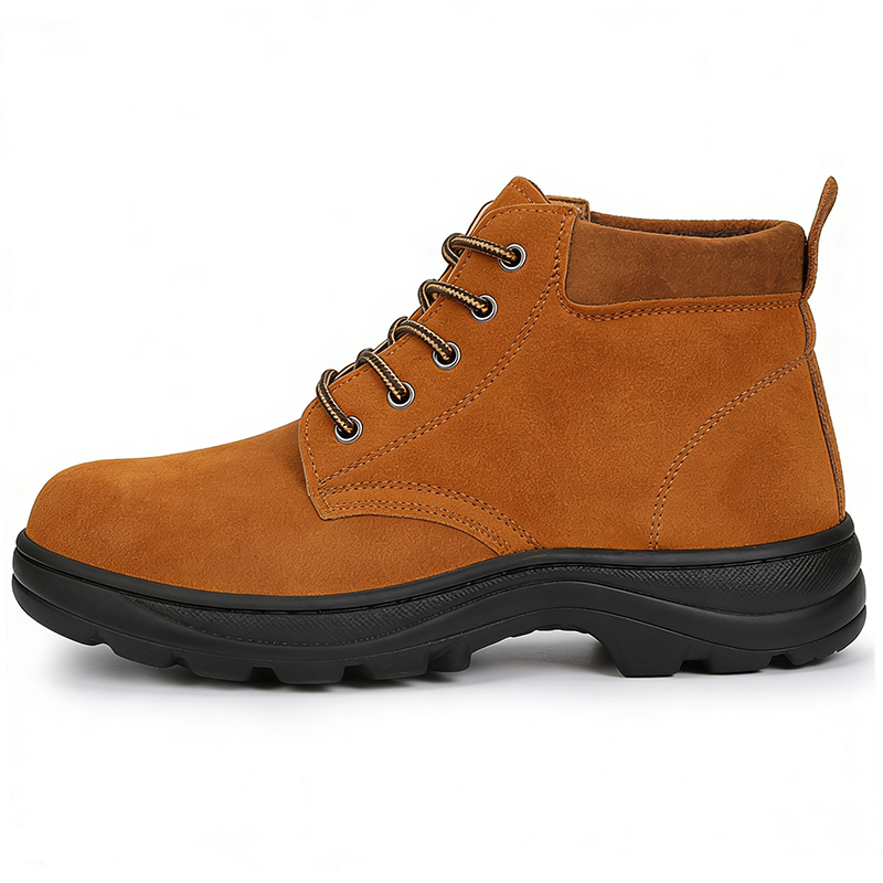 Anti-smash Suede Leather Safety Boots Rubber Sole with Steel Toe